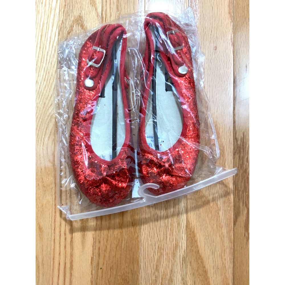 New Chasing Fireflies red ruby glittery shoes SZ 2